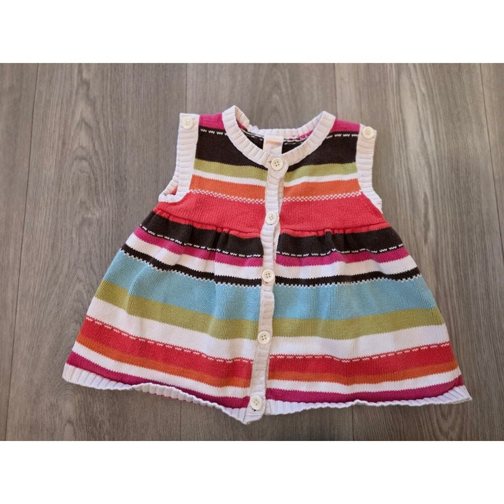 Gymboree Toddler Girls Sleeveless Multi-Color Striped Knit Cardigan Dress 2T